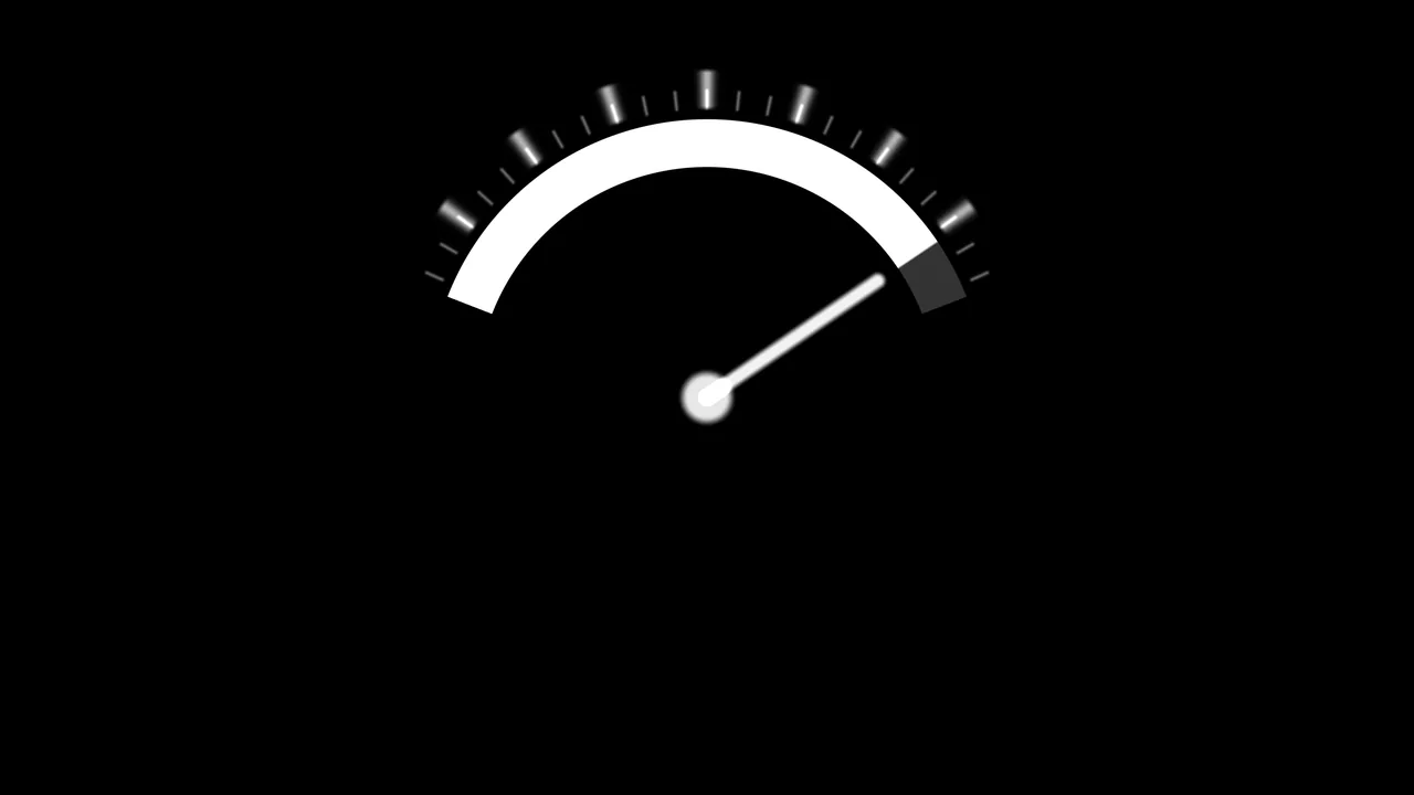 Monochrome Radial Progress Gauge on Black 4K Wallpaper