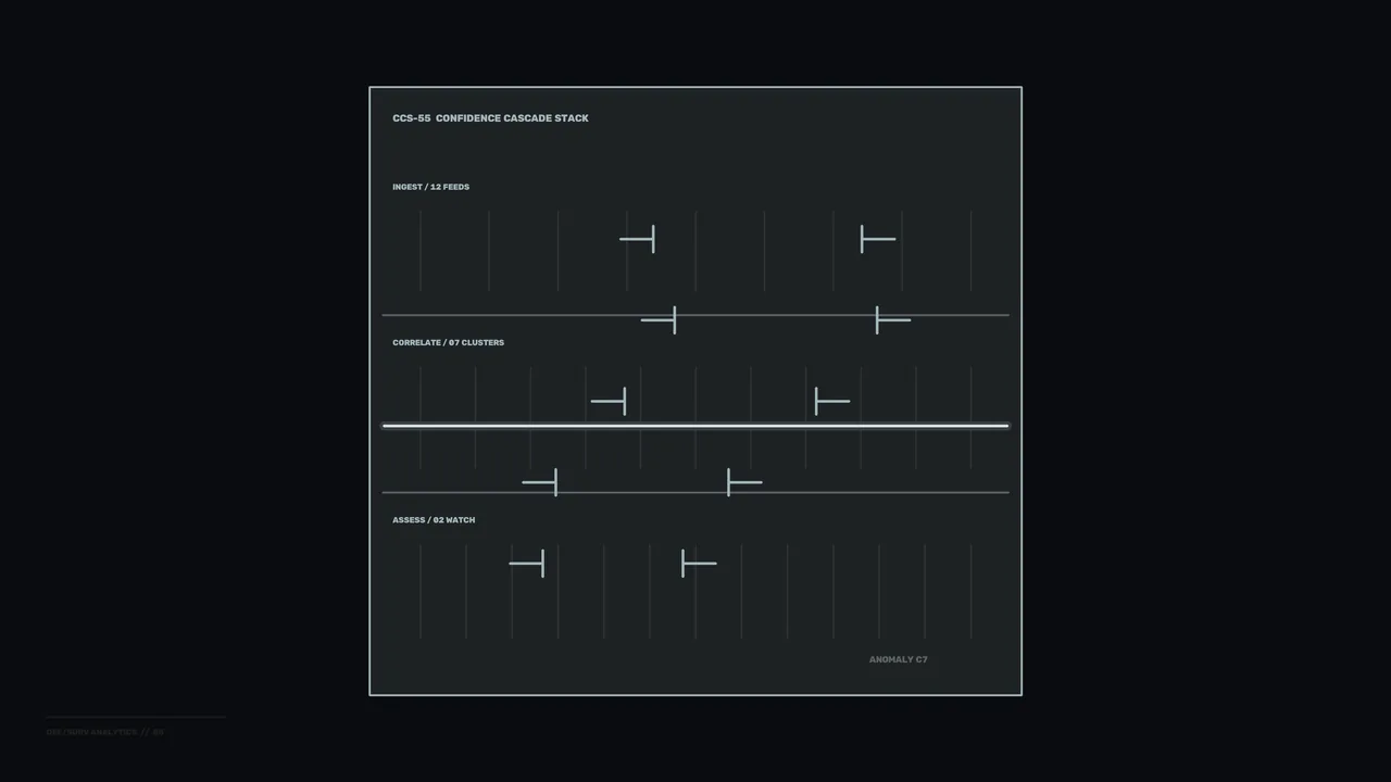 Dark Teal Confidence Cascade Telemetry HUD Dashboard 4K Wallpaper