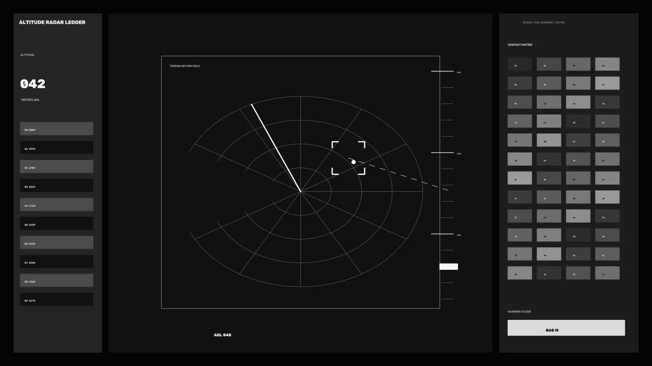 Free 4K Altitude Radar HUD with Contact Matrix Sci-Fi Wallpaper