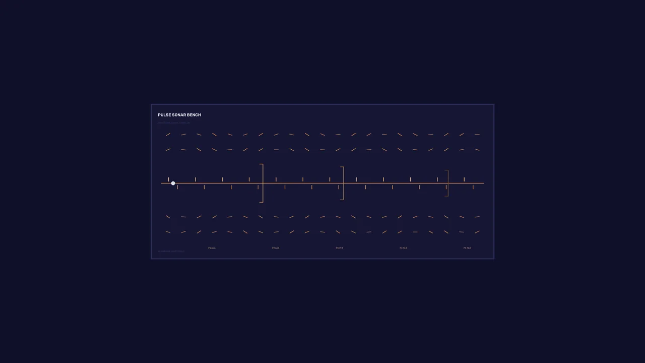 Pulse Sonar Telemetry HUD with Waveform Scale – 4K Sci-Fi Wallpaper
