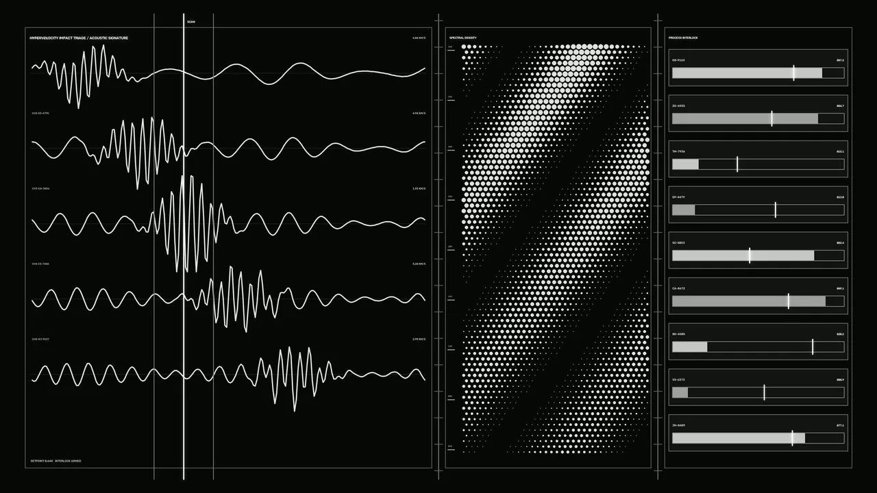 Futuristic Spectral Analysis HUD with Waveform Telemetry and Scanner Dashboard