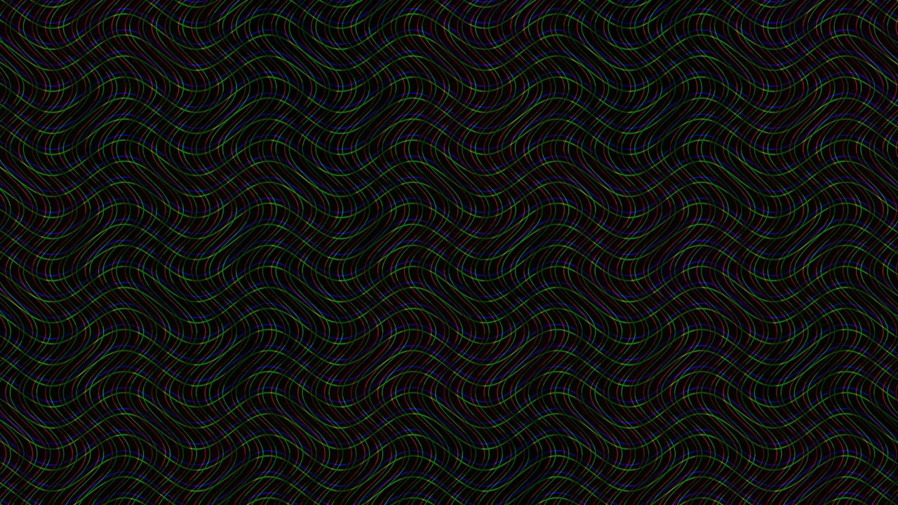 Multicolor Wavy Line Pattern on Black 4K Wallpaper