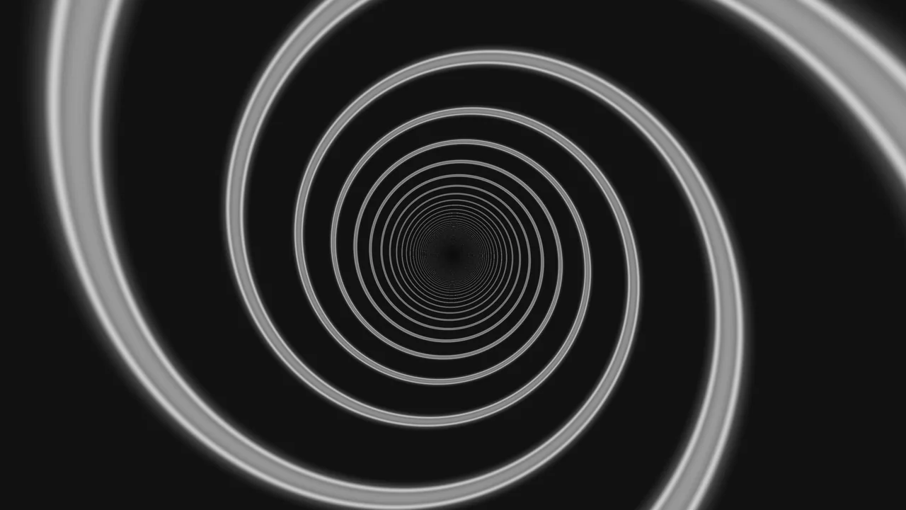 Monochrome Concentric Ring Tunnel 4K Wallpaper