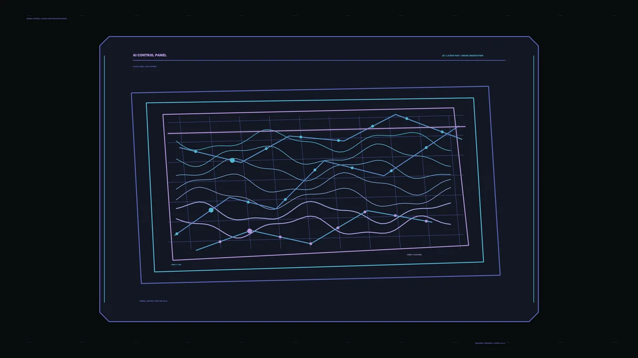 Futuristic Telemetry HUD with Multiline Graph Dashboard