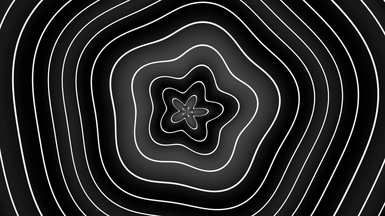 Monochrome Warped Concentric Line Pattern 4K Wallpaper