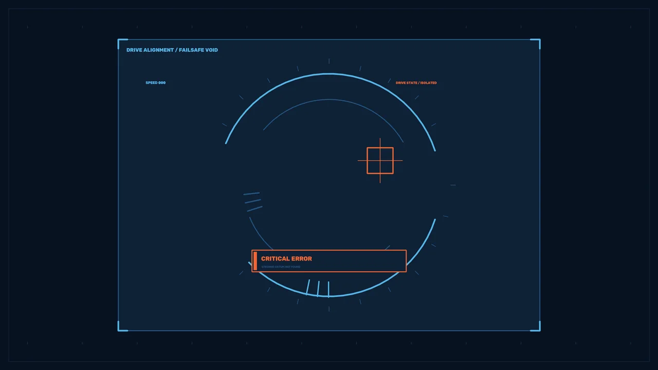 Critical Error Warning HUD with Circular Drive Alignment Gauge – 4K Sci-Fi