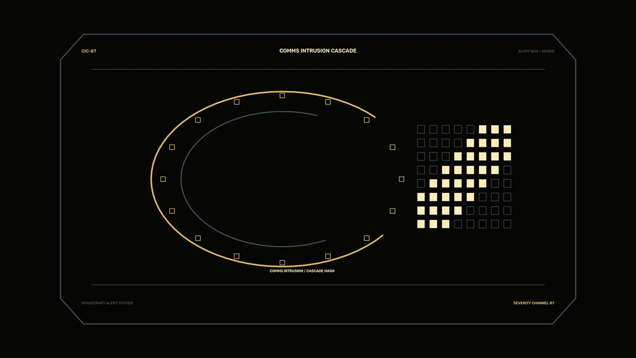 Sci-Fi Spacecraft Alert HUD with Circular Telemetry Ring