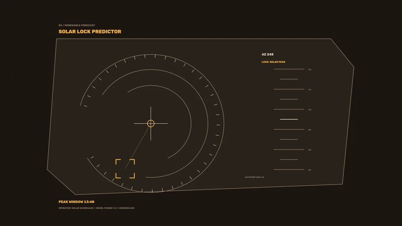 Solar Lock Predictor Sci-Fi Renewable Energy HUD
