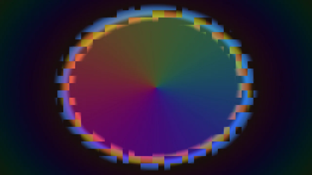 Abstract Pixelated Rainbow Orb 4K Wallpaper