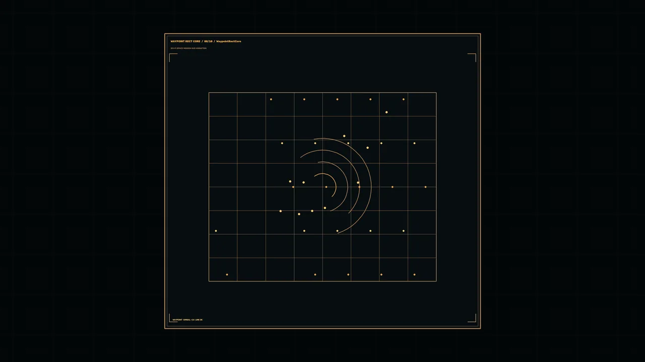 Amber Space Mission Radar HUD Grid 4K Wallpaper