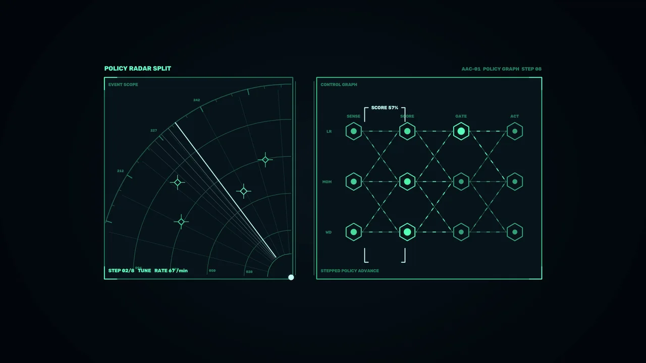Policy Radar Split 4K Sci-Fi HUD Wallpaper