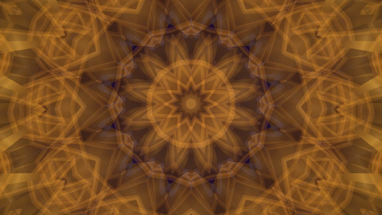 Amber Radial Geometric Kaleidoscope Wallpaper