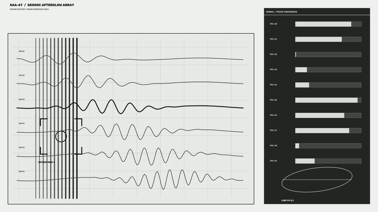 Seismic Waveform Telemetry HUD | 4K Sci-Fi Wallpaper