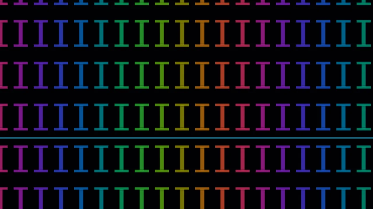 Rainbow Letter I Grid on Black 4K Wallpaper