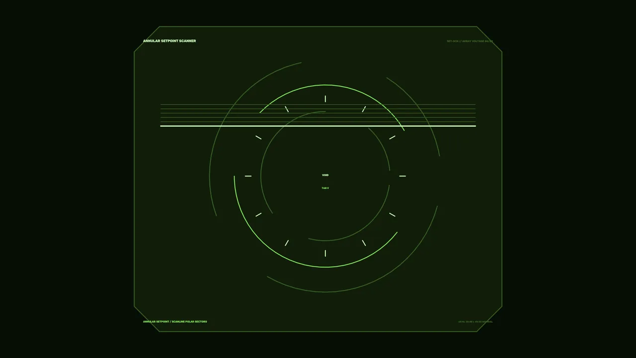 Green Annular Setpoint Scanner HUD 4K Sci-Fi Wallpaper