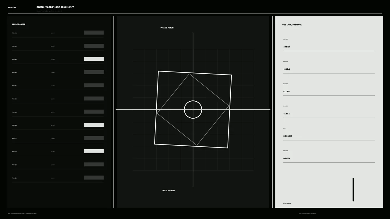 Sci-Fi Energy Distribution Phase Alignment HUD Wallpaper