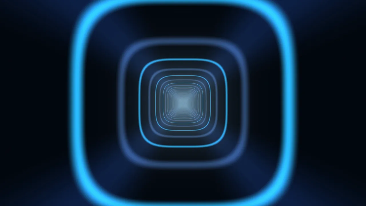 Electric Blue Concentric Rounded-Square Portal Wallpaper