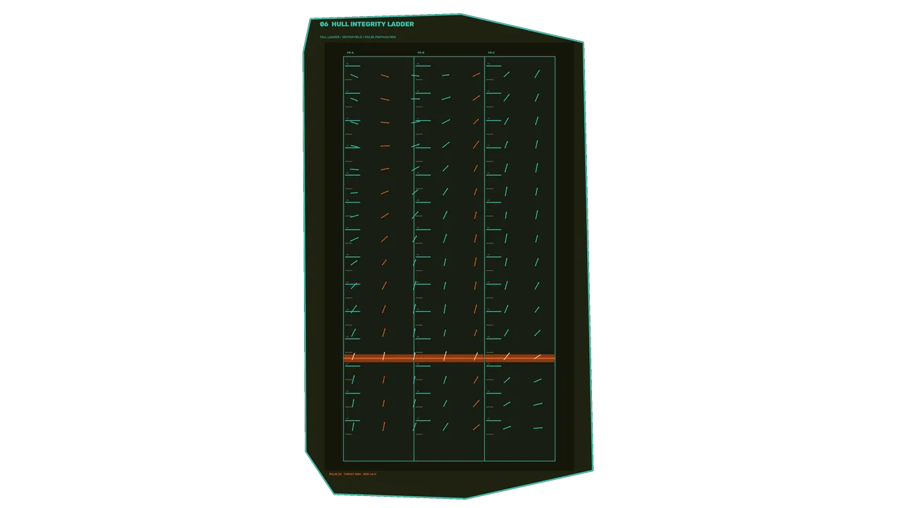 Spacecraft Hull Integrity Ladder HUD 4K Sci-Fi Wallpaper