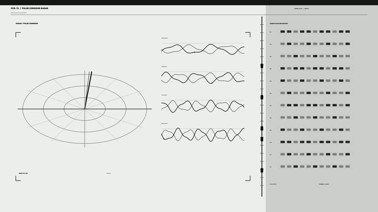 Monochrome Radar Pulse Analysis HUD 4K Sci-Fi Wallpaper