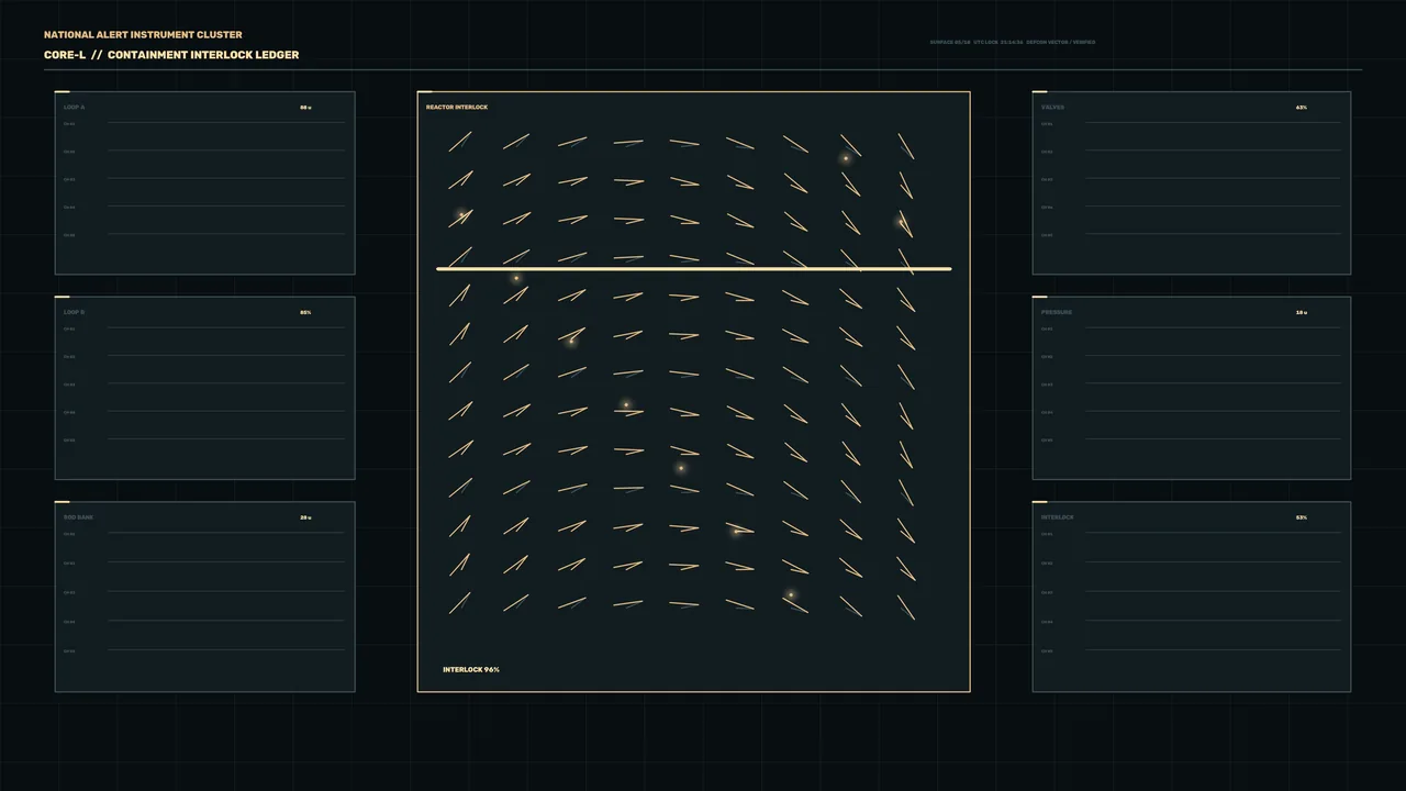 Reactor Interlock Control HUD Telemetry Dashboard 4K Sci-Fi Wallpaper