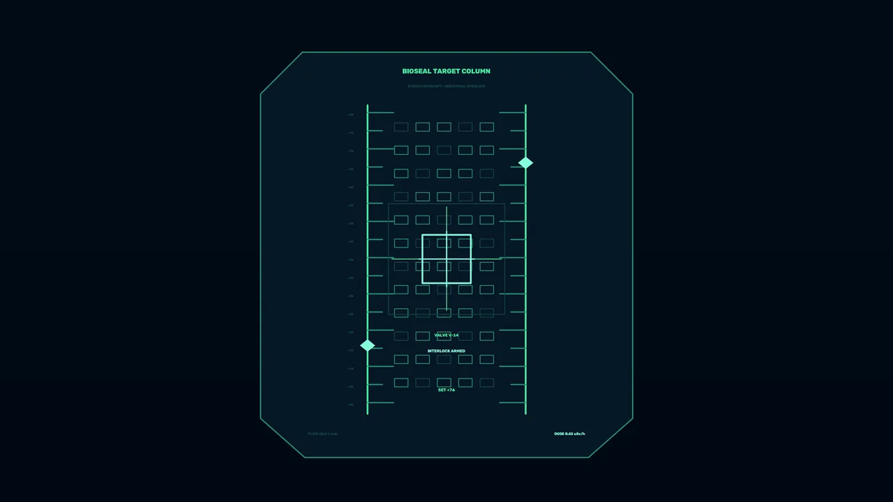 Bioseal Target Column Status HUD 4K Sci-Fi Wallpaper