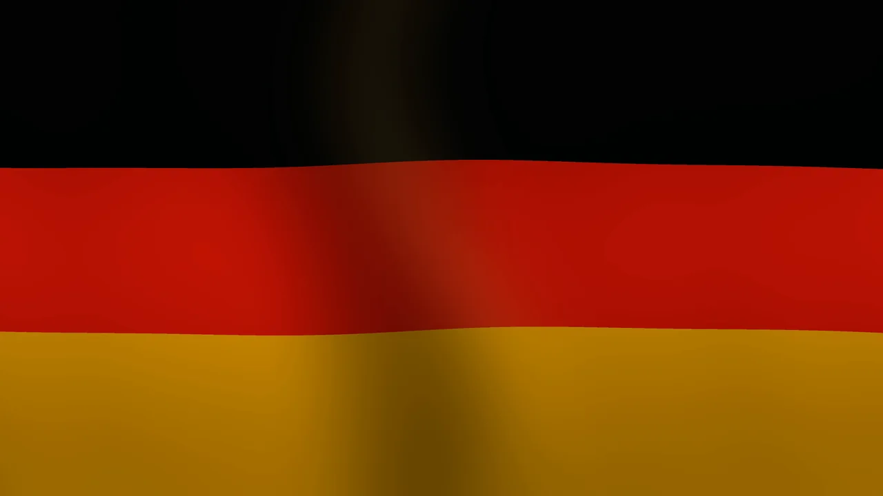 Glossy German Flag with Wavy Horizontal Bands 4K Wallpaper