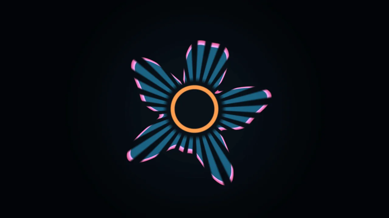Abstract Circular Radial HUD with Blue, Pink and Orange Segments