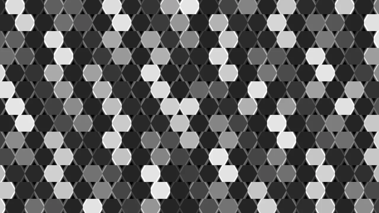 4K Monochrome Hexagonal HUD Screen Graphic Wallpaper