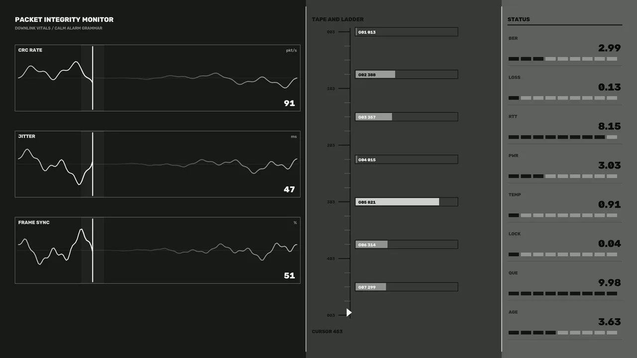 Fictional Communication Status HUD Dashboard 4K Wallpaper