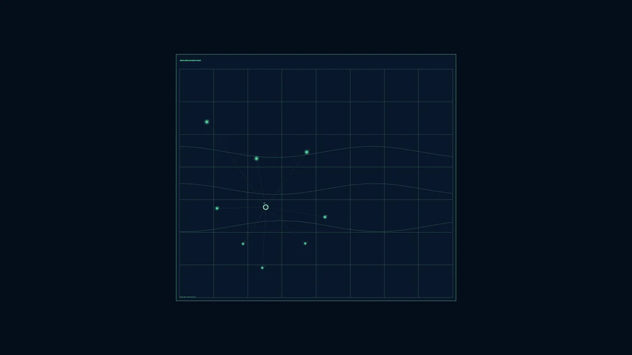 Sci-Fi Network Telemetry HUD Grid 4K Wallpaper