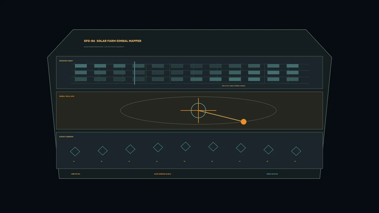 Solar Farm Gimbal Mapper HUD Dashboard 4K Sci-Fi Wallpaper