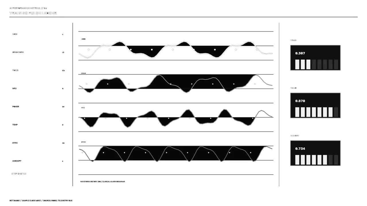 Futuristic Performance Telemetry HUD Dashboard with Waveform Graphs, 4K