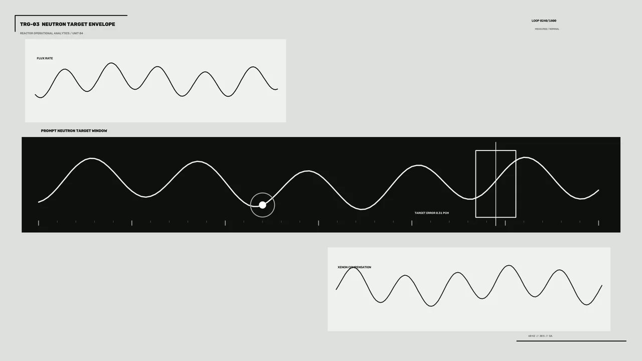 Monochrome Reactor Neutron Target Telemetry HUD 4K Wallpaper