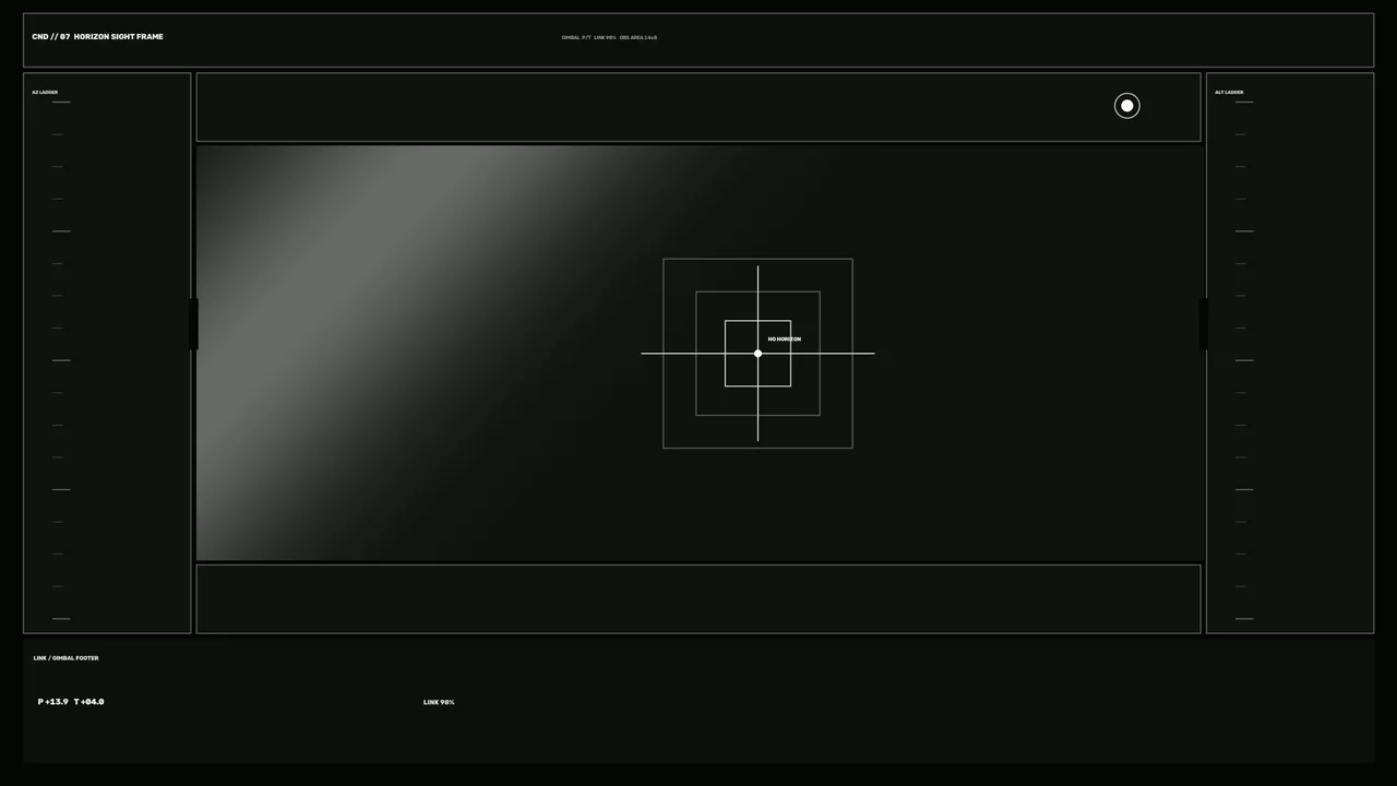 Monochrome Horizon Sight HUD Dashboard 4K Wallpaper