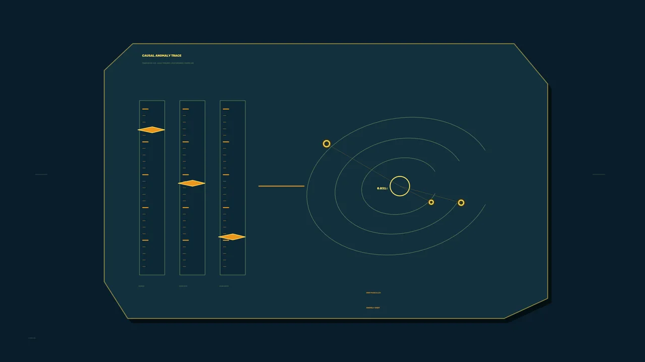 Anomaly Trace HUD with Telemetry Gauges and Concentric Scanner — 4K Sci-Fi Wall­