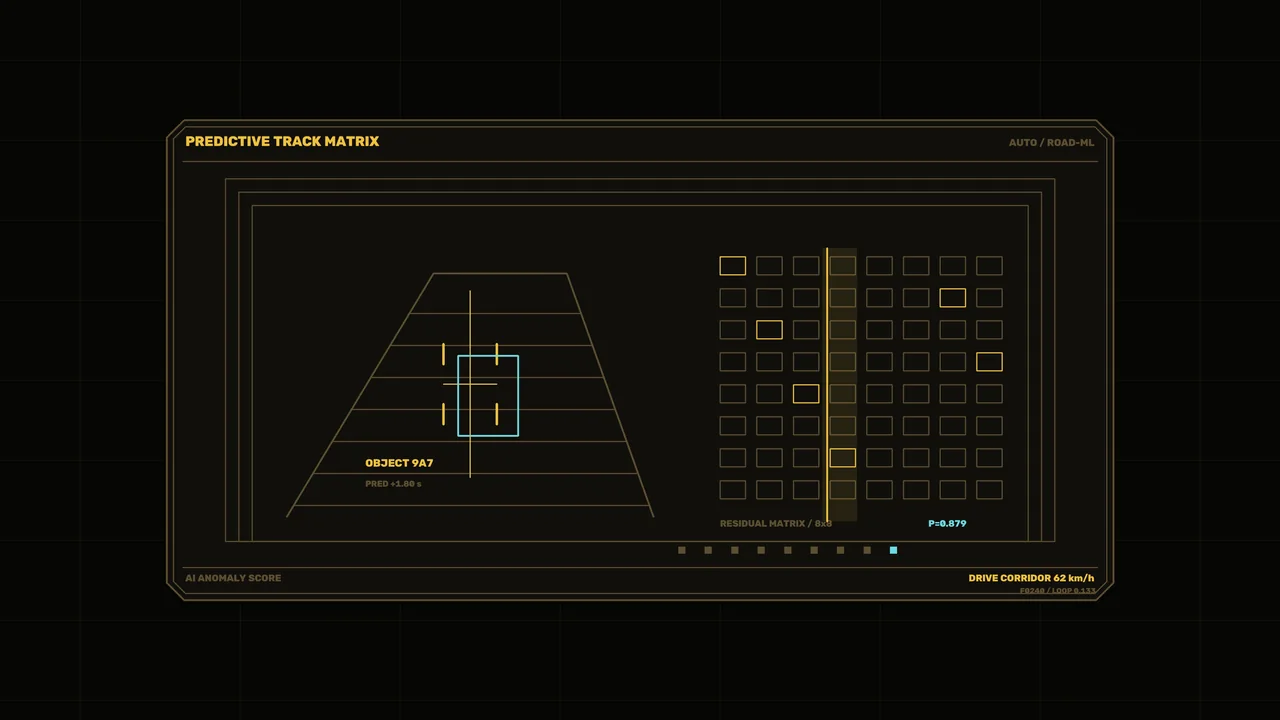 Predictive Track Matrix Sci-Fi HUD Wallpaper