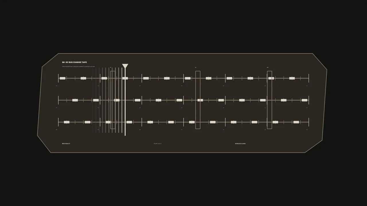DC Bus Charging Capacity HUD Dashboard 4K Sci-Fi Wallpaper