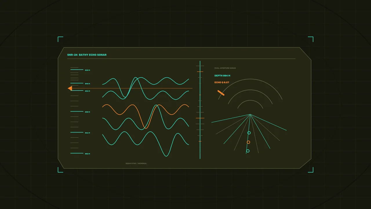 Sci-Fi Sonar Echo Monitoring HUD 4K Wallpaper