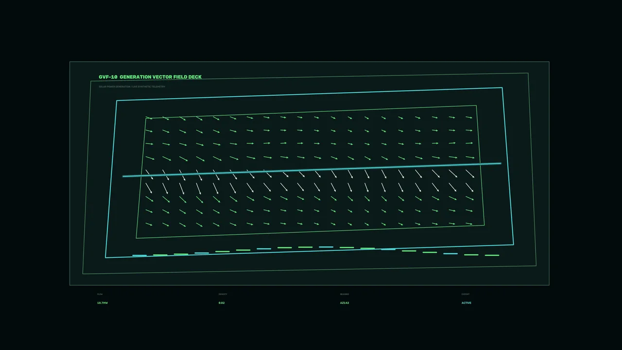 Solar Power Generation Vector Field HUD Dashboard 4K Wallpaper