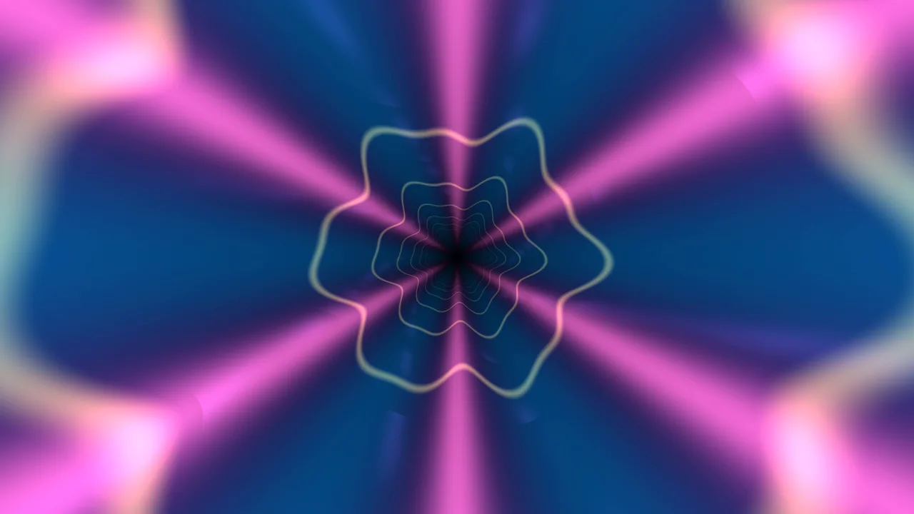 Neon Blue and Magenta Radial Tunnel Pattern 4K Wallpaper