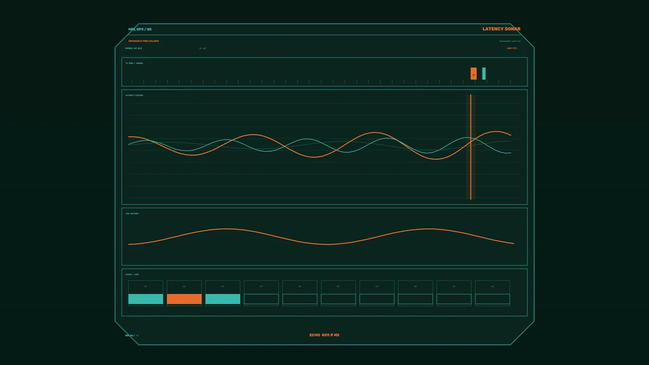 Sci-Fi Latency Sonar Telemetry HUD 4K Wallpaper