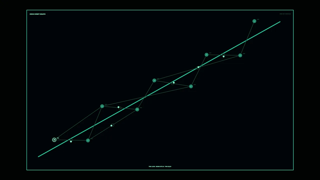 4K Sci-Fi Mesh Network Graph HUD Wallpaper