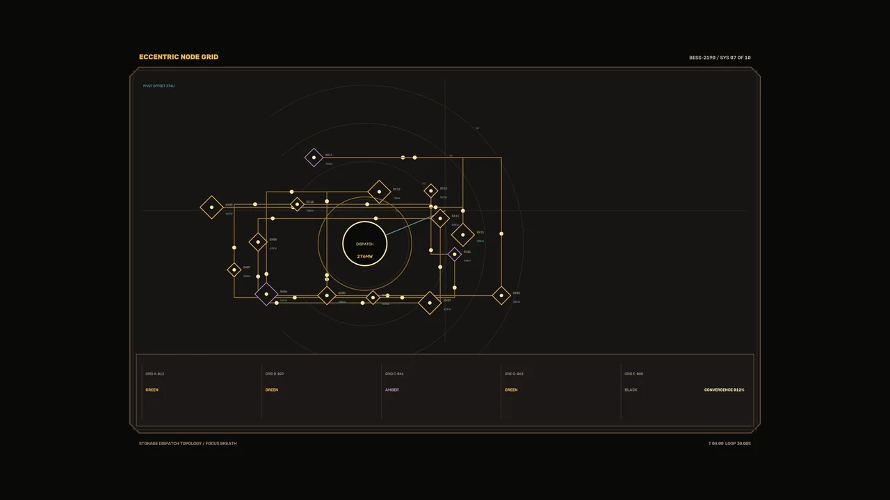 Battery Energy Storage Telemetry HUD 4K Sci-Fi Wallpaper