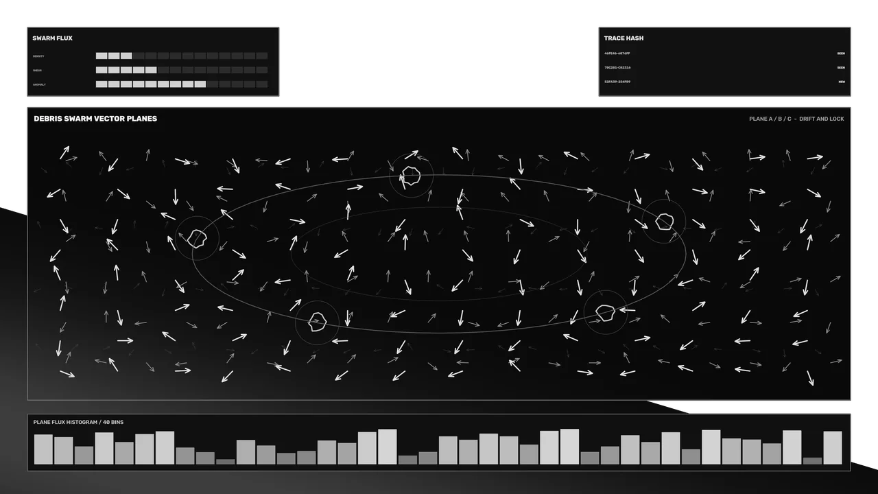 Asteroid Tracking HUD with Debris Vectors 4K Sci-Fi Wallpaper