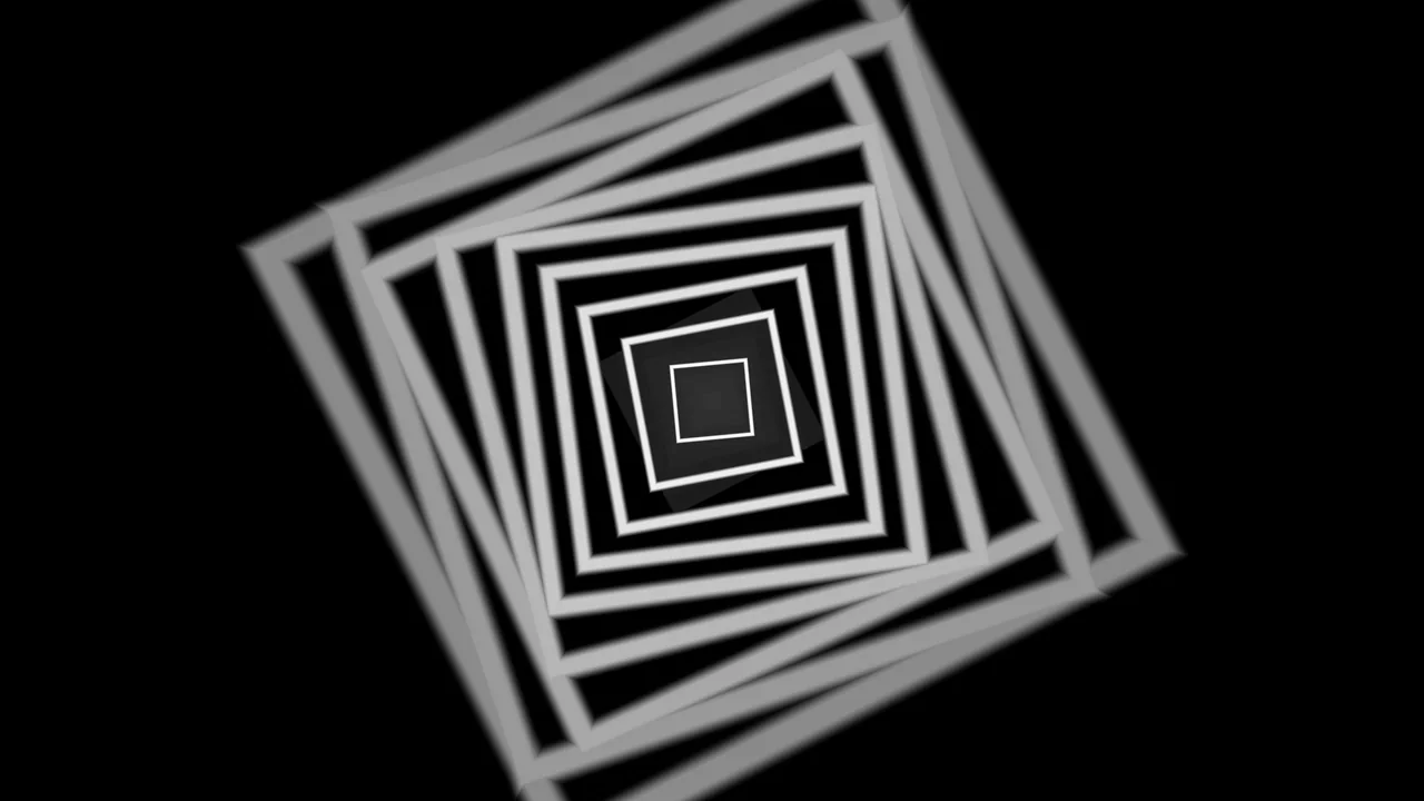 Monochrome Concentric Square HUD Interface 4K Wallpaper