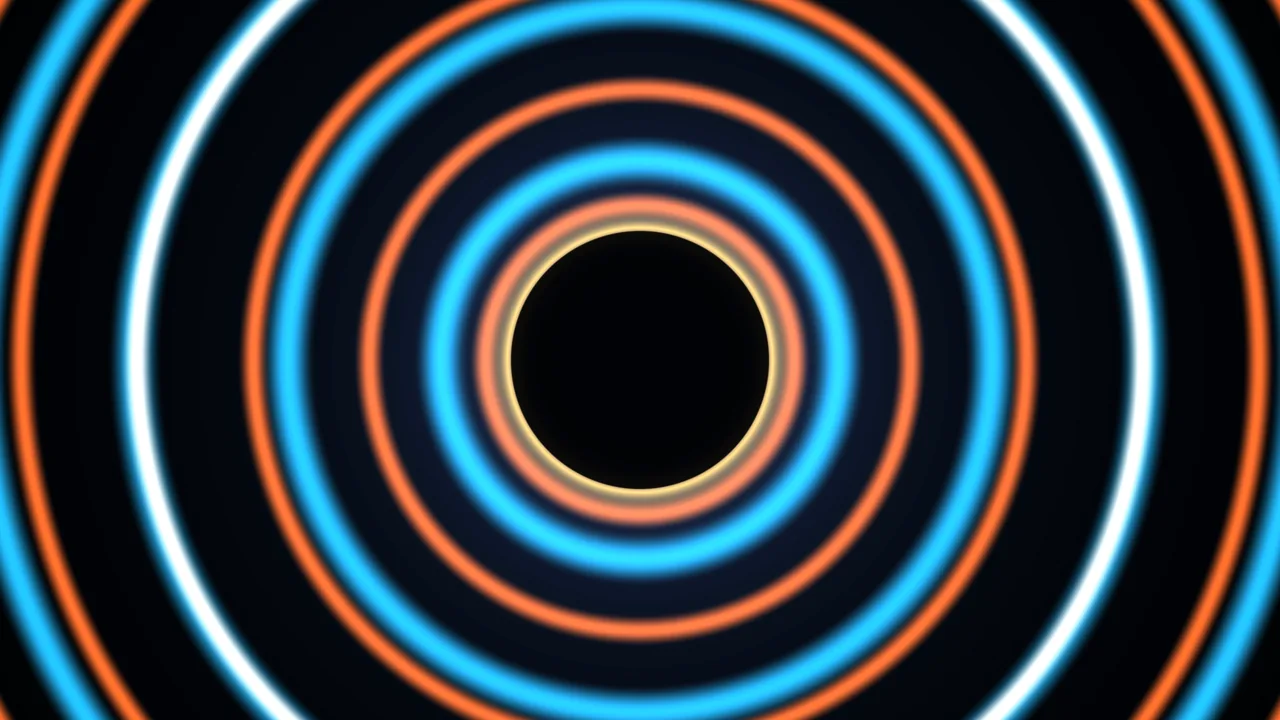 Abstract Cyan and Orange Concentric Rings 4K Wallpaper