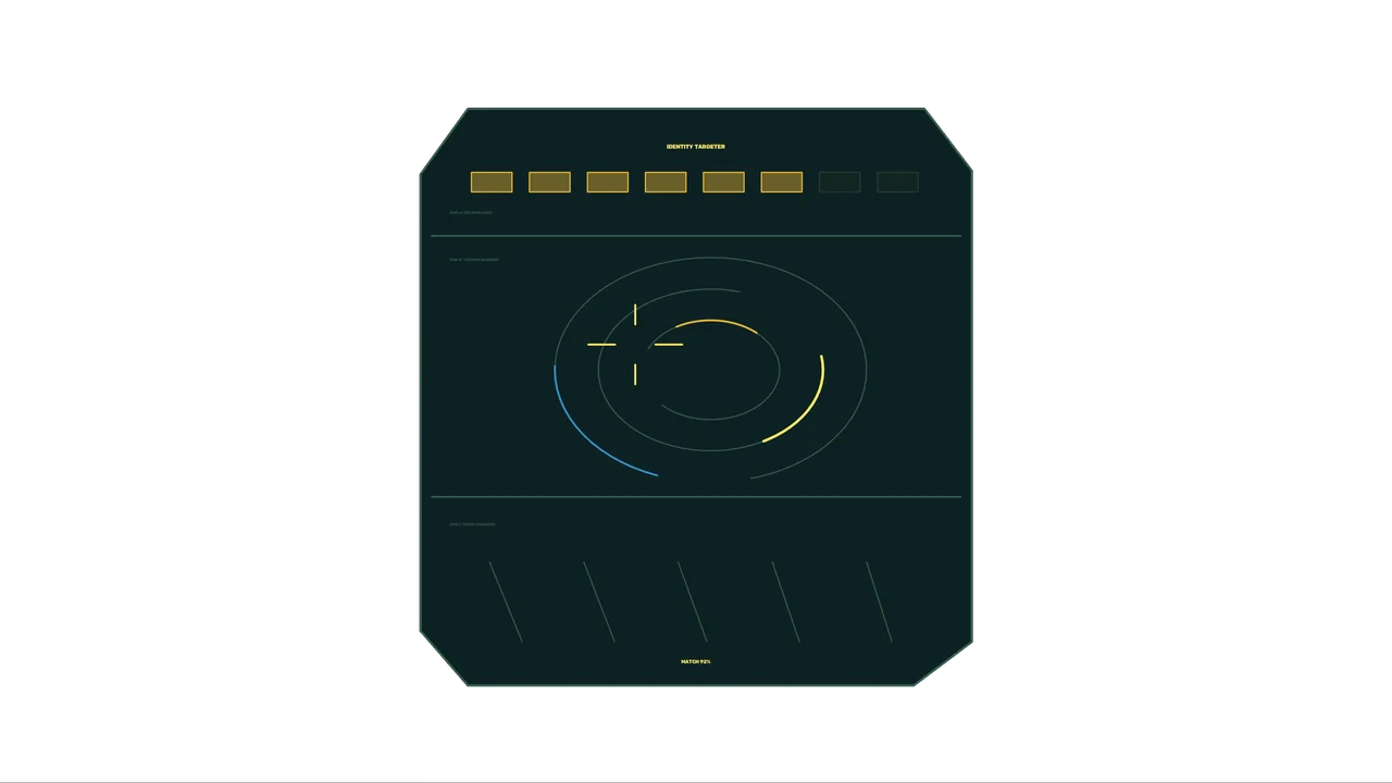 Identity Tracking Telemetry HUD with Circular Scanner – 4K Sci-Fi Wallpaper