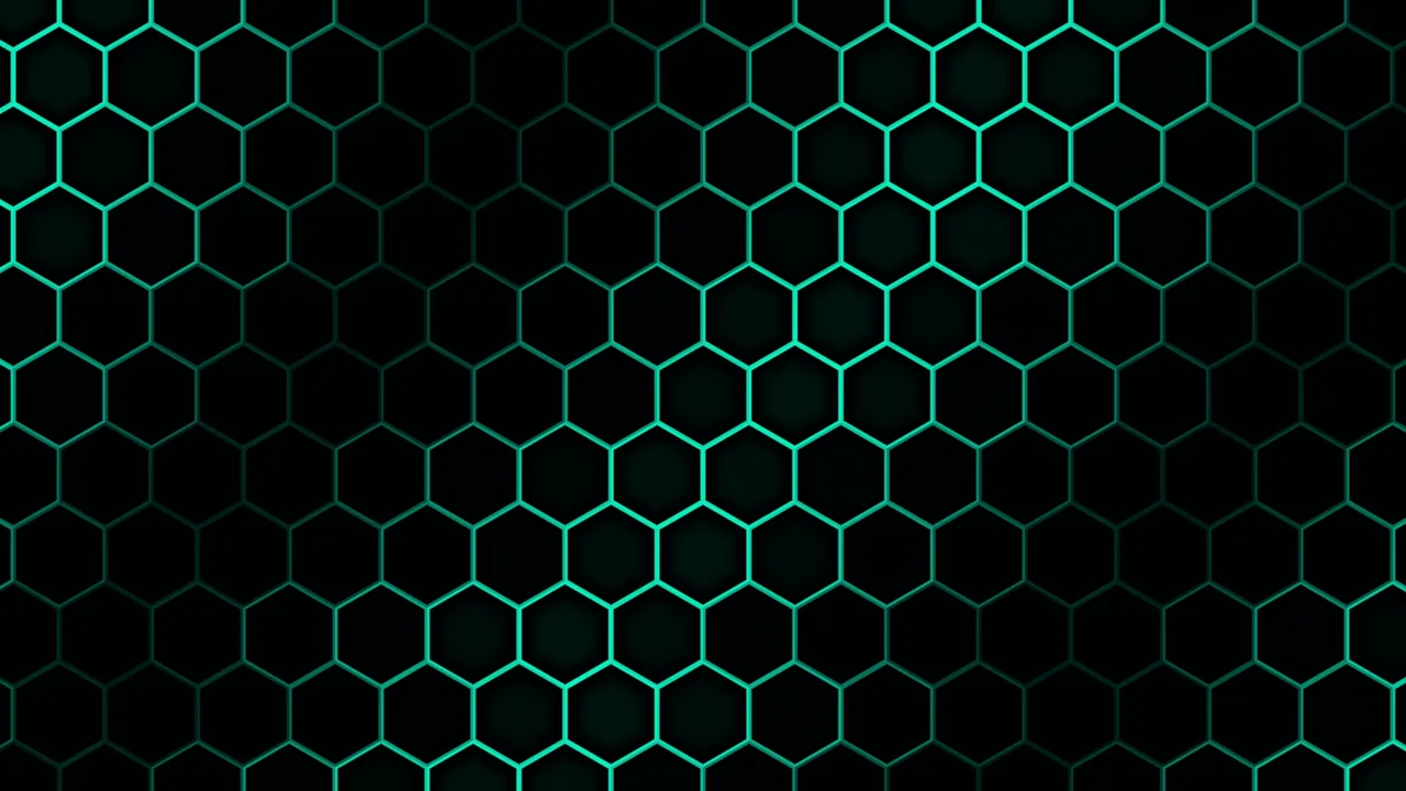 Glowing Teal Hexagonal Grid 4K Wallpaper