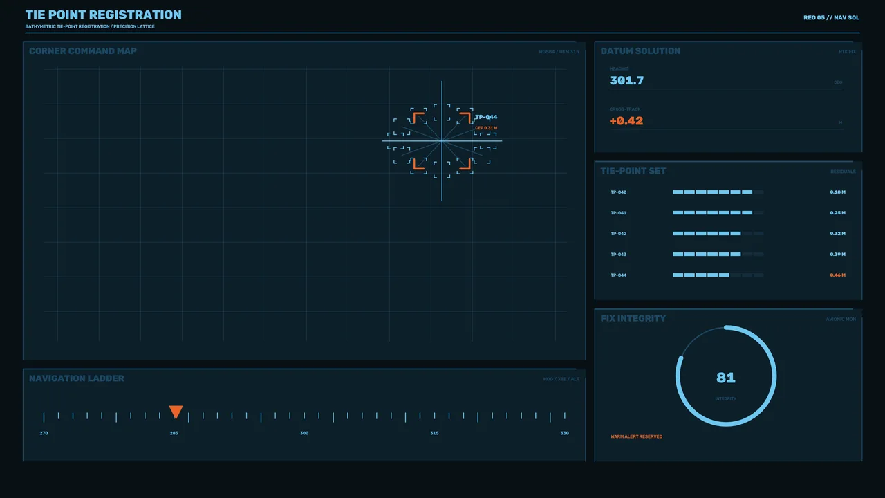 Futuristic Tie-Point Registration Navigation HUD Wallpaper