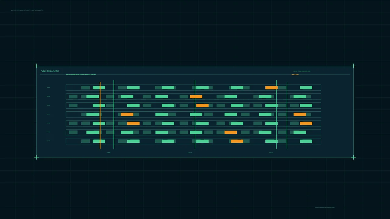 Sci-Fi Signal Matrix HUD Dashboard 4K Wallpaper
